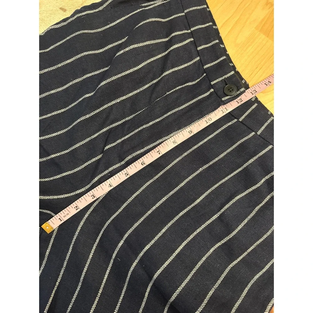 REFORMATION NEW Navy Linen Striped Trouser Pants‎ Size 6